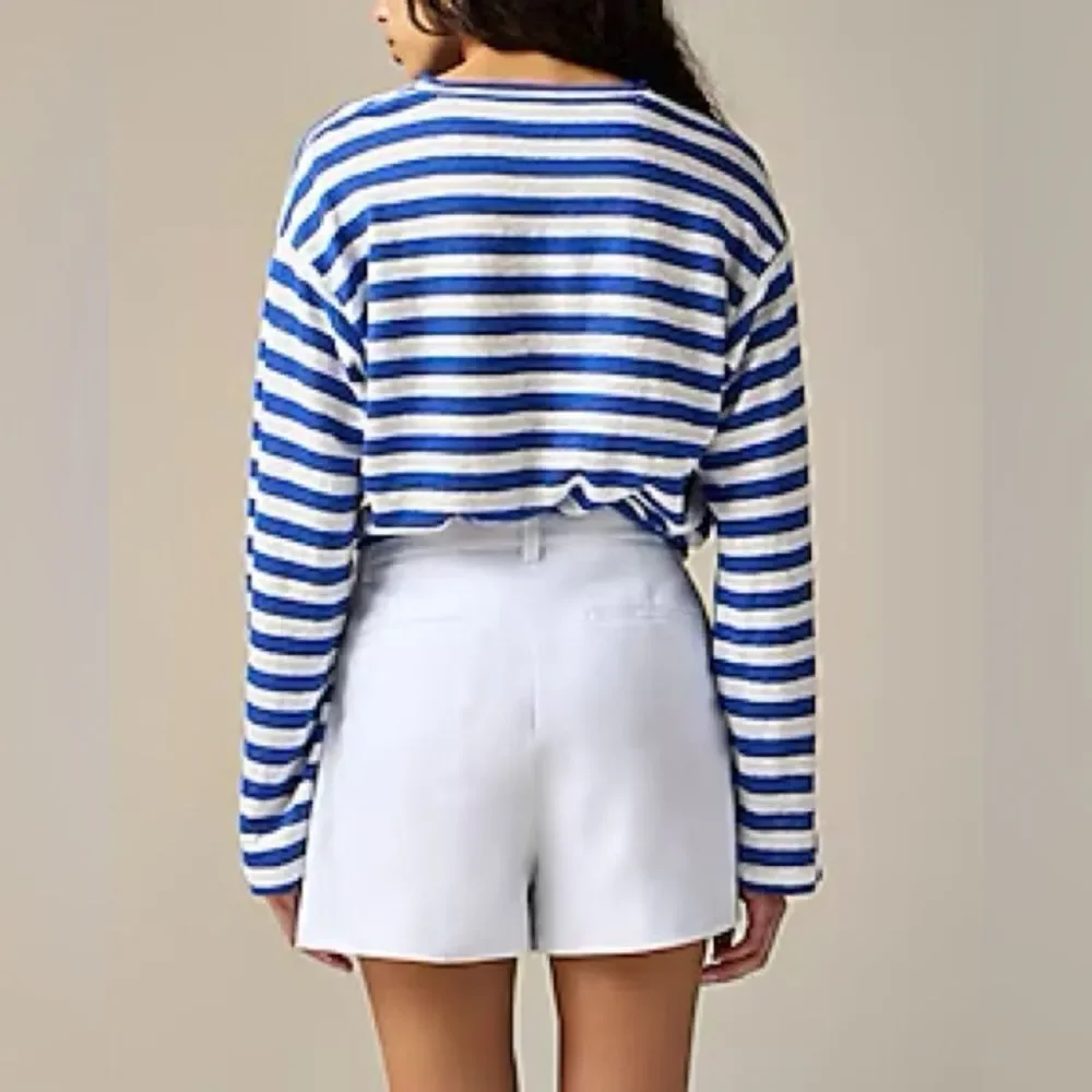 NWT J CREW Lucia short in stretch linen blend in white